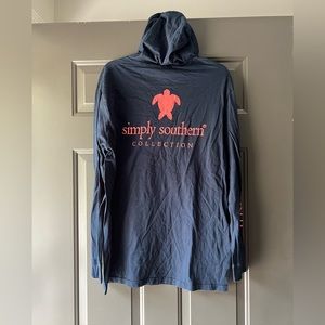 Simply Southern Navy with Pink Hooded Shirt L
